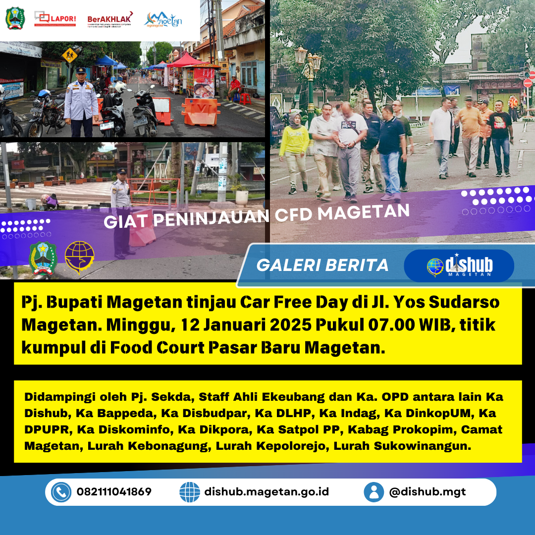 Pj. Bupati Magetan tinjau Car Free Day di Jl. Yos Sudarso Magetan